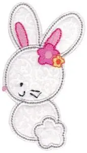 White Rabbit Embroidery Design Free Delivery