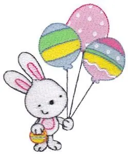 Balloon Rabbit Embroidery Design Weekend Sale