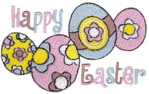 Happy Easter Eggs Embroidery Design Order Now
