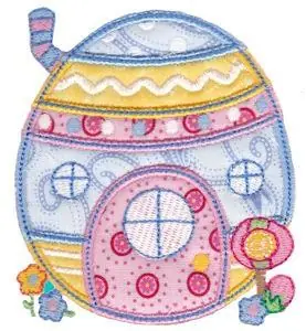 Egg House Embroidery Design Genuine