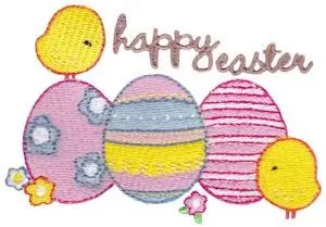 Happy Easter Chicks Embroidery Design Special Offer
