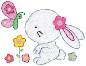 Direct From Manufacturer Butterfly Bunny Embroidery Design