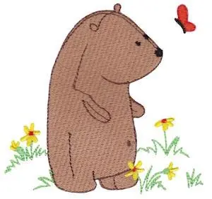 Special Offer Daisy Bear & Butterfly Embroidery Design