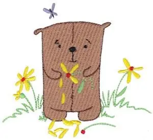 Daisy Bear Petals Embroidery Design In Demand
