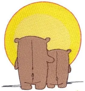 Daisy Bears Sunset Embroidery Design Flash Sale