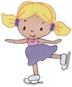 Girls Love Ice Skating Embroidery Design Trending