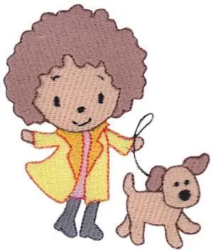 Girls Love Puppies Embroidery Design Deal