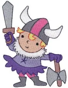 Last Chance Viking Girl Embroidery Design