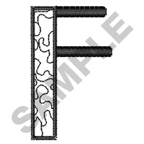 No Minimum Order Stippled Alphabet Font F Embroidery Design