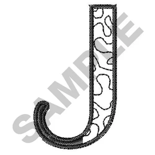 Stippled Alphabet Font J Embroidery Design Money Back Guarantee