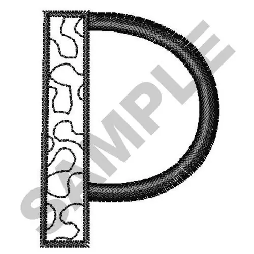 Stippled Alphabet Font P Embroidery Design Handmade