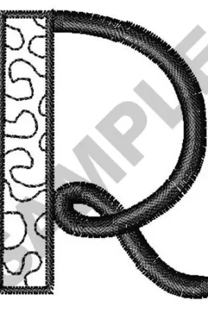 Worldwide Shipping Stippled Alphabet Font R Embroidery Design