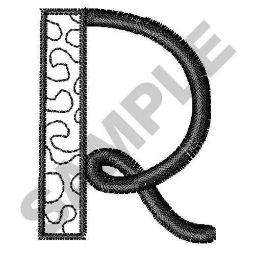 Worldwide Shipping Stippled Alphabet Font R Embroidery Design