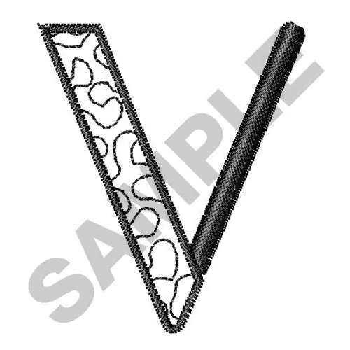 Direct From Factory Stippled Alphabet Font V Embroidery Design