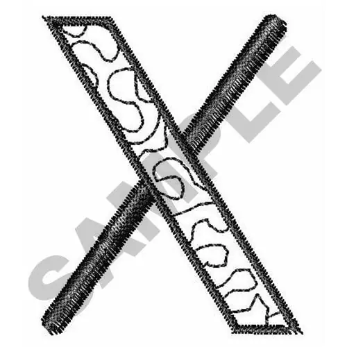 Stippled Alphabet Font X Embroidery Design Sale